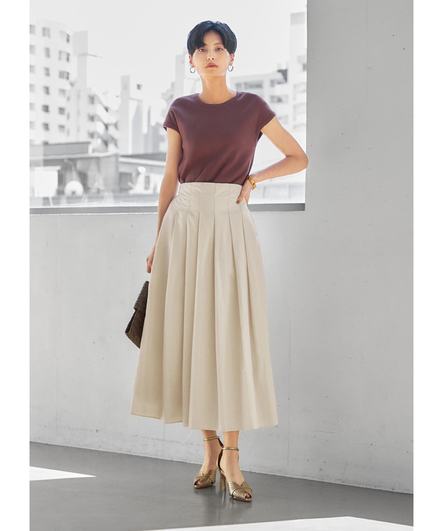 STYLE DELI「上部留めタックフレアスカート」|スカート|
