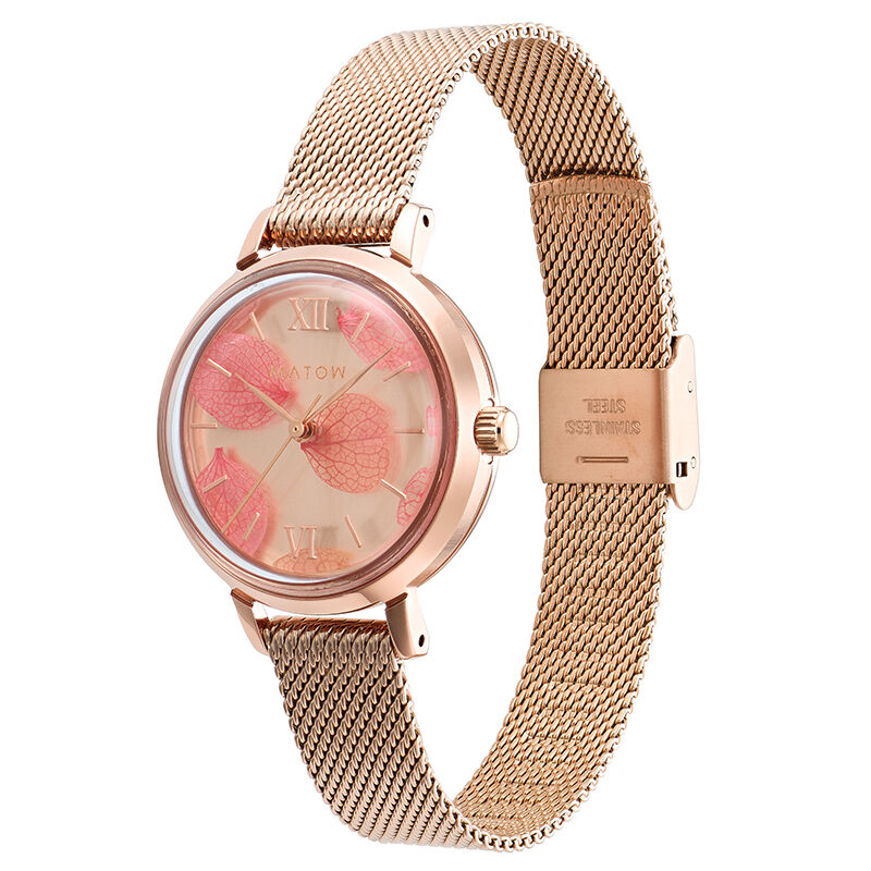 MATOW「〈MATOW (マトウ)〉Shiki Bouquet 山桜 ﾛｰｽﾞｺﾞｰﾙﾄﾞﾒｯｼｭ」|腕時計|