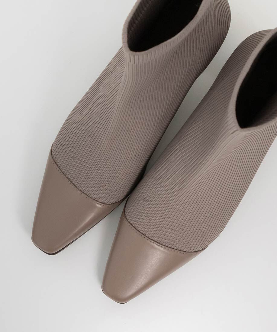  「【SUSTAINABLE】ベーシックニットブーツ」|ショートブーツ|