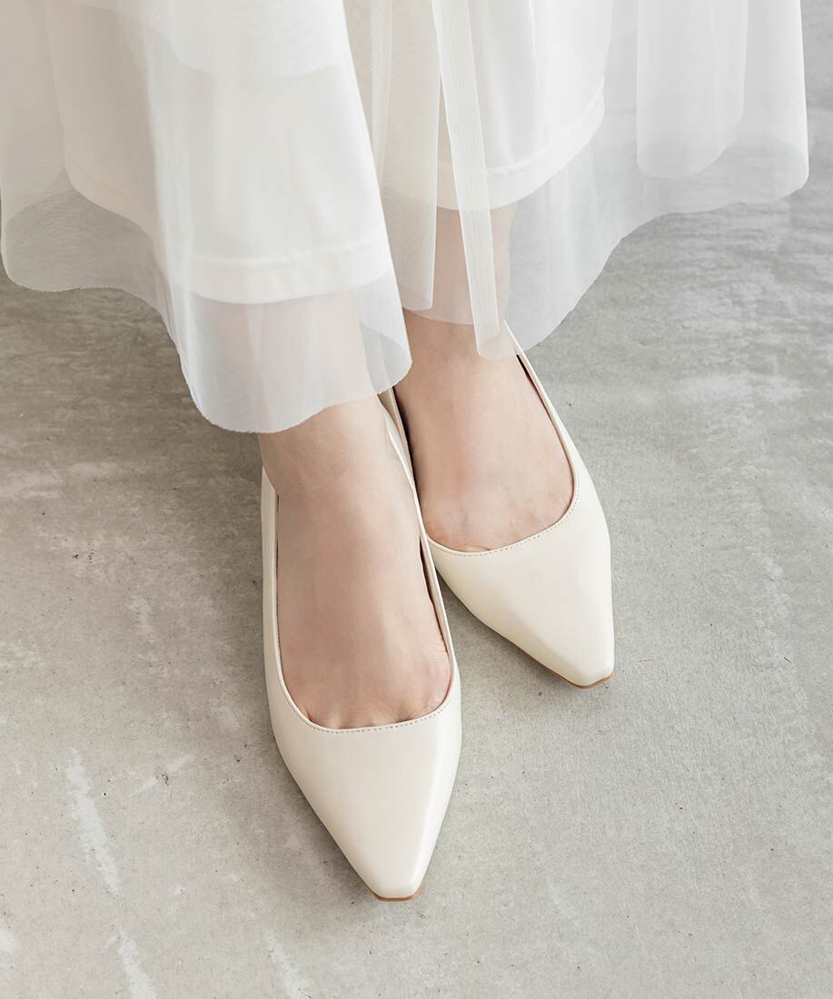  「2WAY ローズモチーフフラットパンプス」|パンプス|