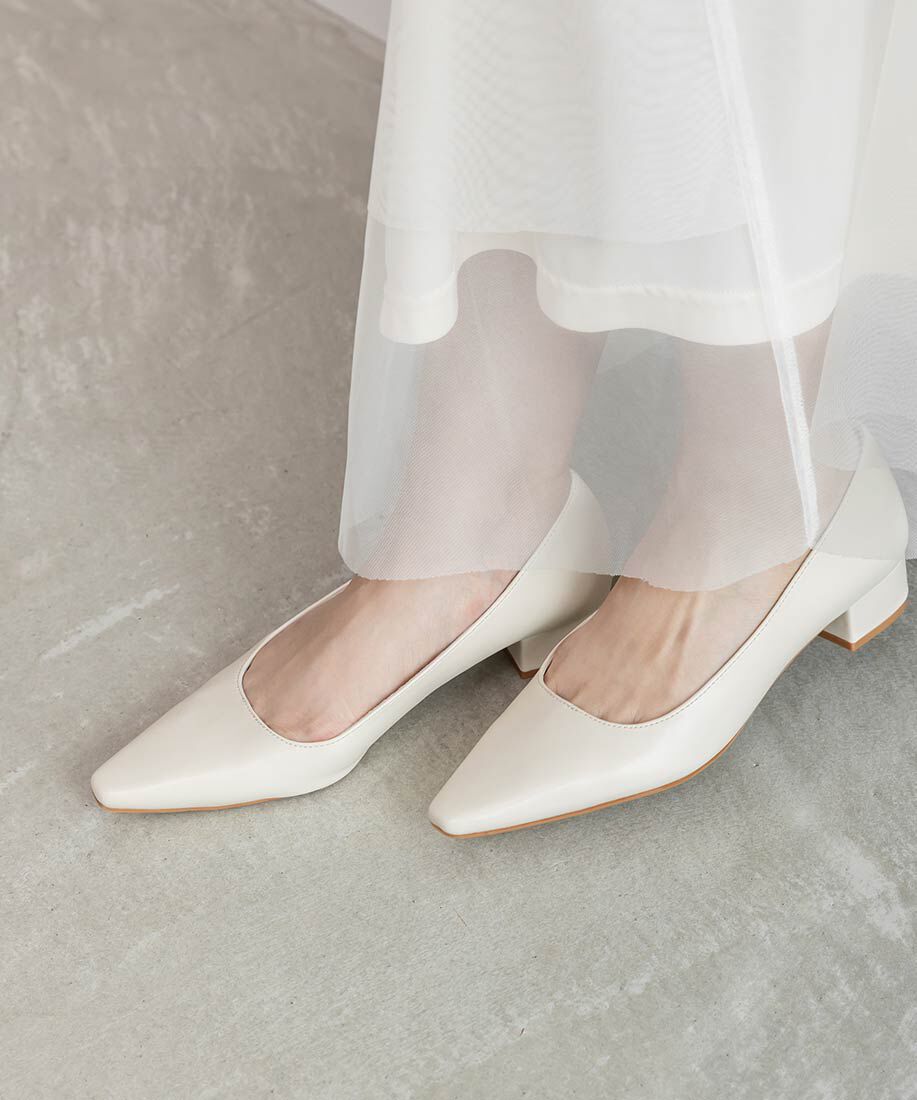  「2WAY ローズモチーフフラットパンプス」|パンプス|