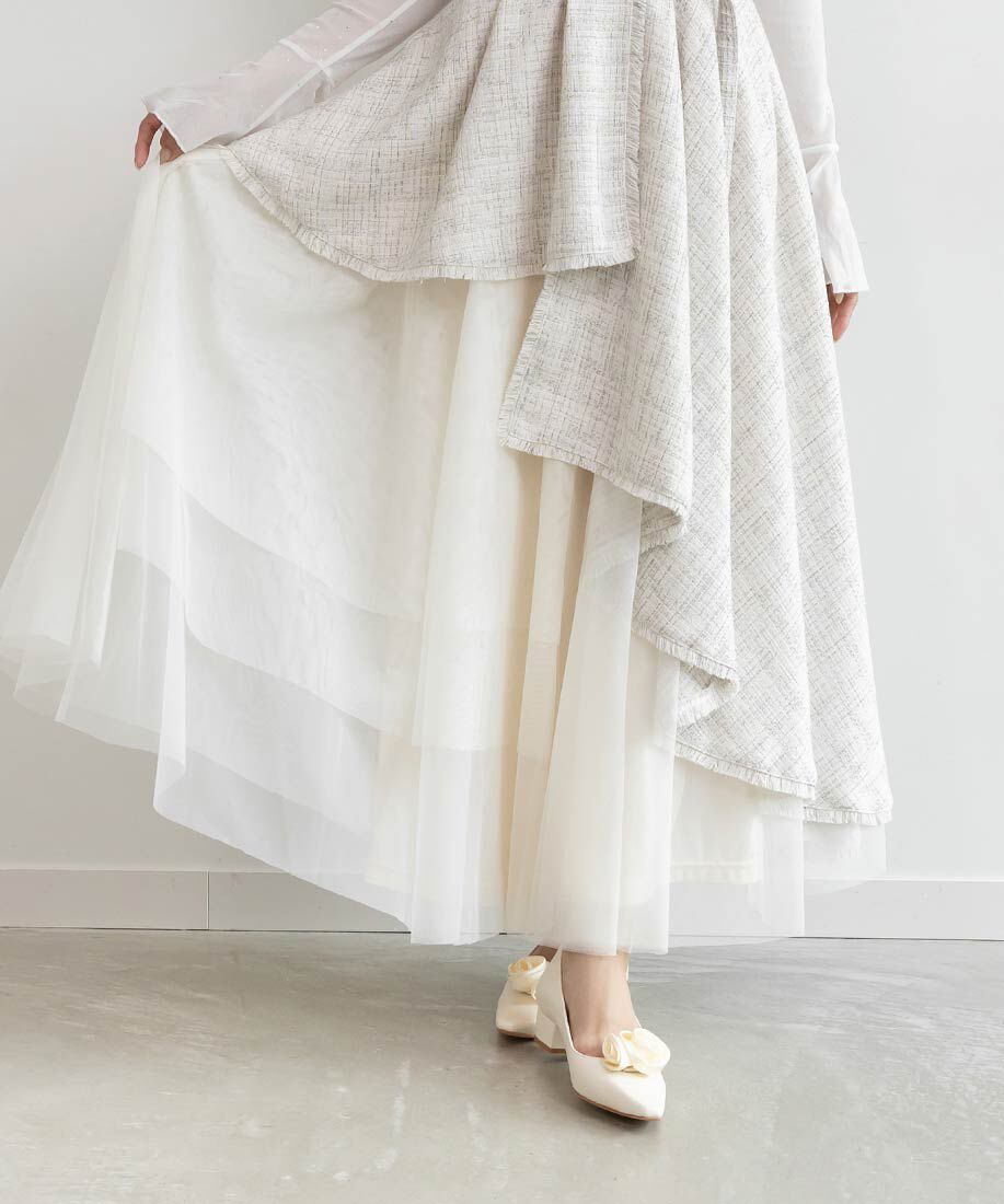  「2WAY ローズモチーフフラットパンプス」|パンプス|