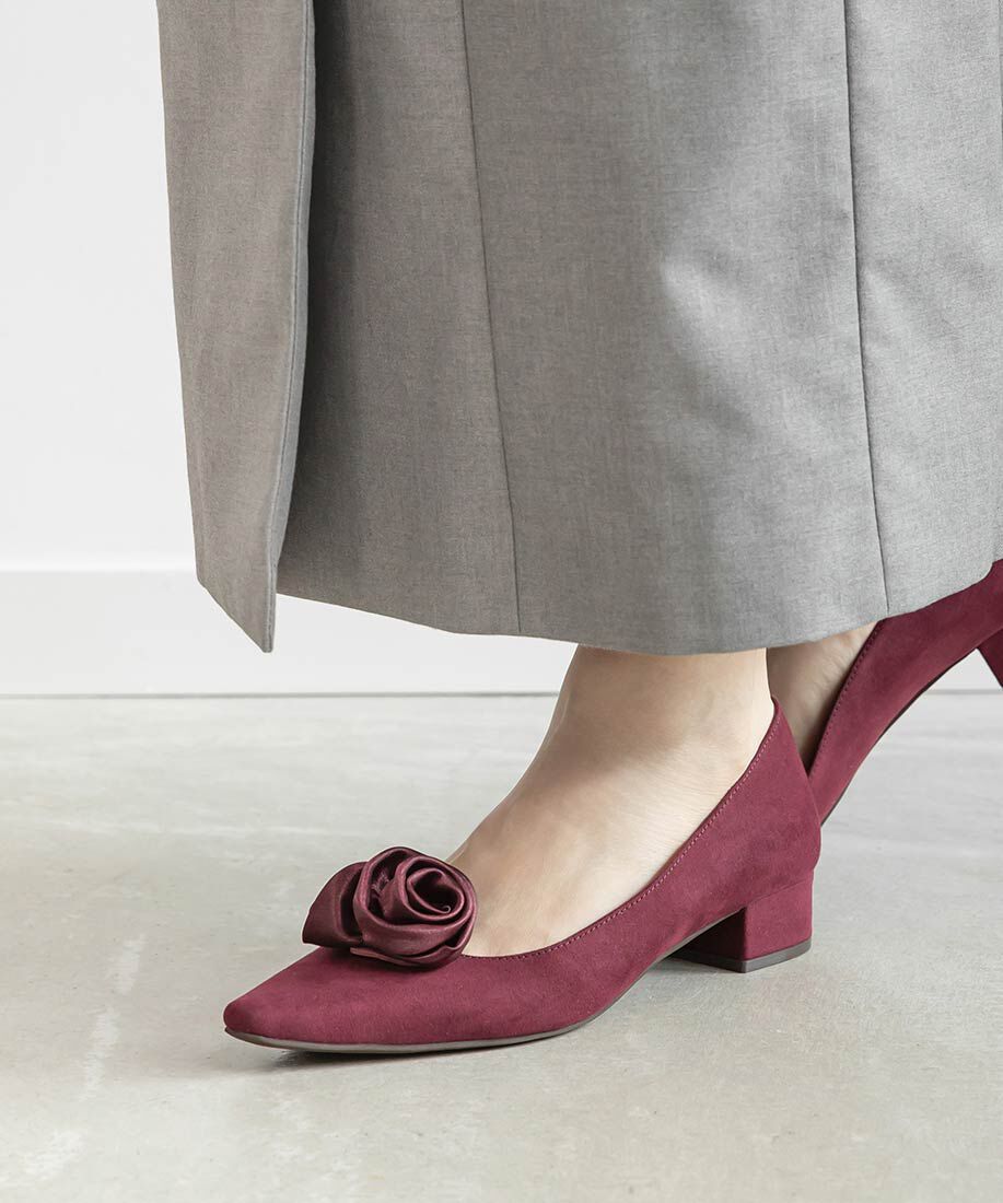 「2WAY ローズモチーフフラットパンプス」|パンプス|