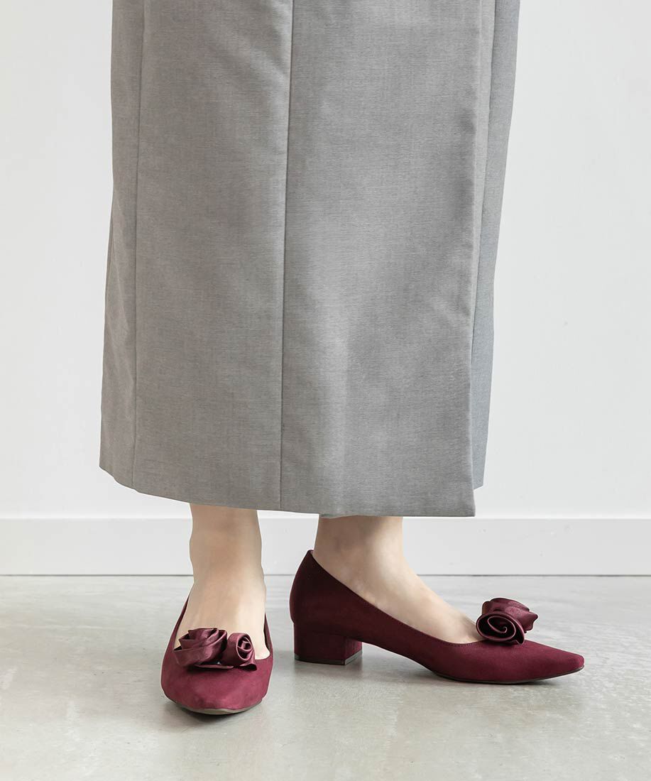  「2WAY ローズモチーフフラットパンプス」|パンプス|