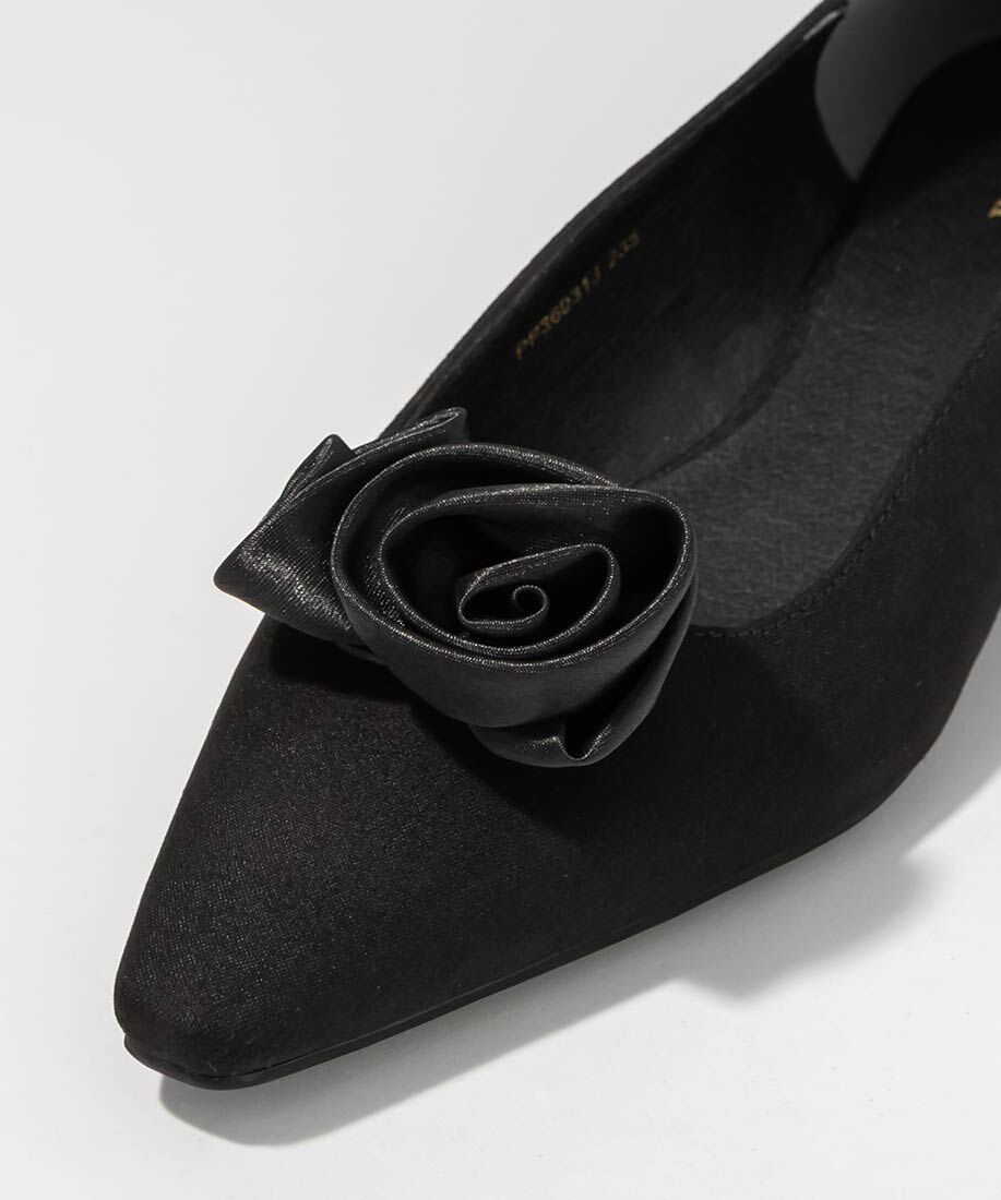  「2WAY ローズモチーフフラットパンプス」|パンプス|