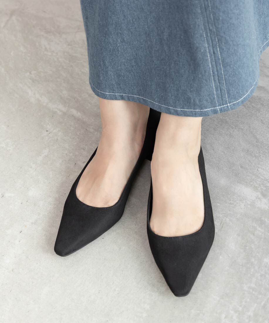  「2WAY ローズモチーフフラットパンプス」|パンプス|