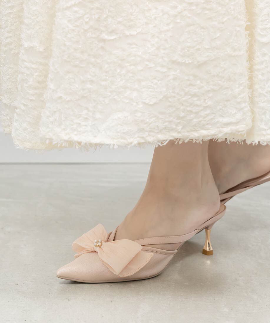  「シアーリボンミュールパンプス」|パンプス|