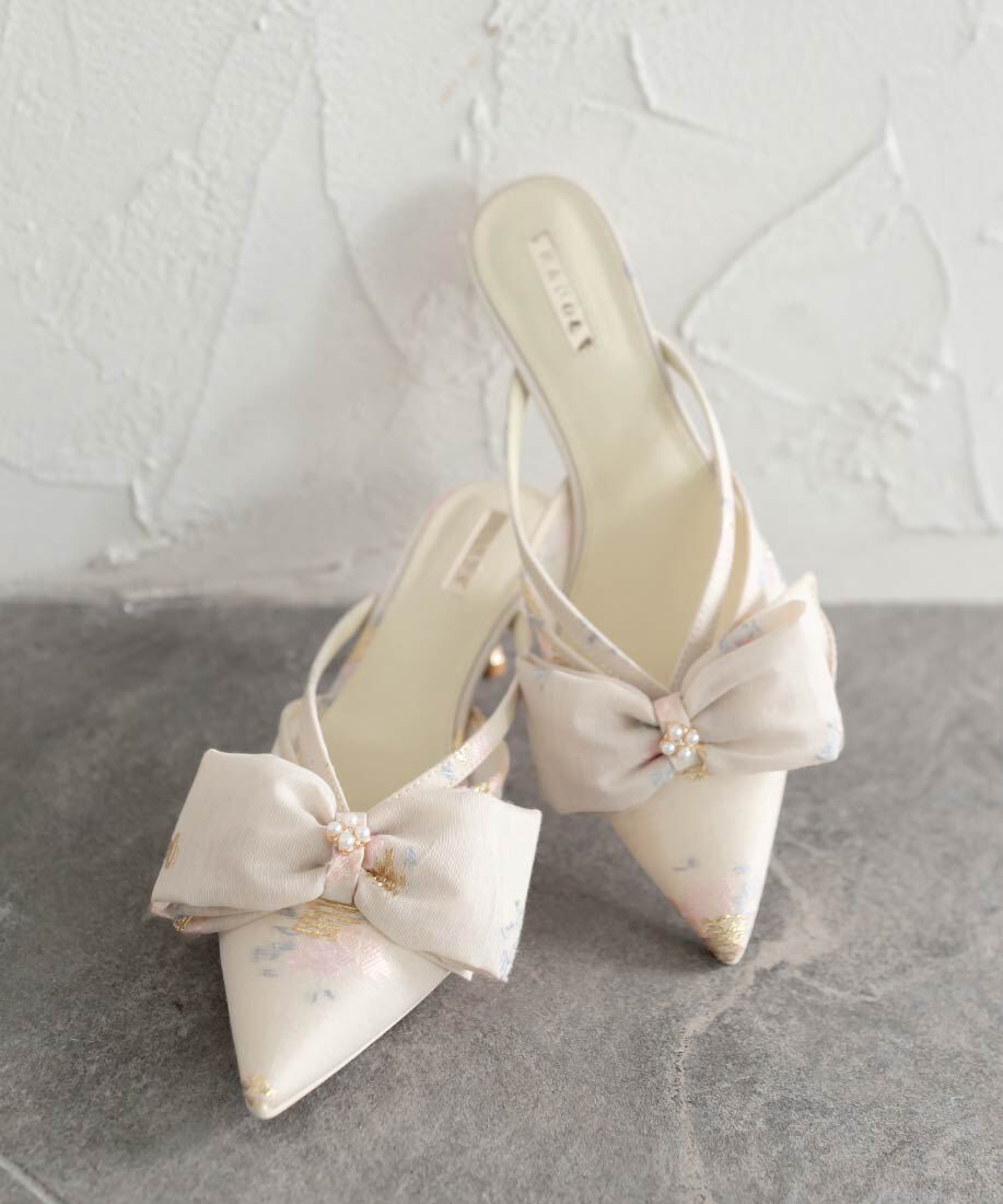  「シアーリボンミュールパンプス」|パンプス|