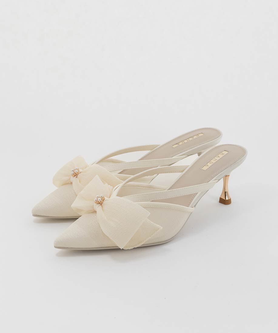  「シアーリボンミュールパンプス」|パンプス|