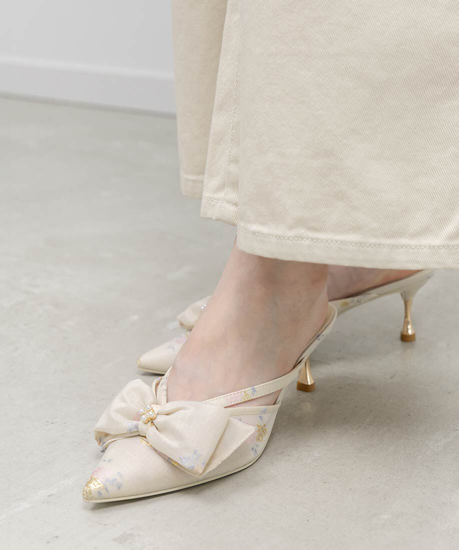  「シアーリボンミュールパンプス」|パンプス|