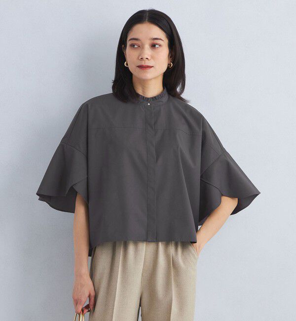 UNITED ARROWS green label relaxing「フレアスリーブ クロップド シャツ -マシンウォッシャブル・UVカット-」|シャツ・ブラウス|