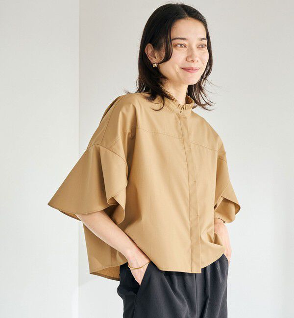 UNITED ARROWS green label relaxing「フレアスリーブ クロップド シャツ -マシンウォッシャブル・UVカット-」|シャツ・ブラウス|