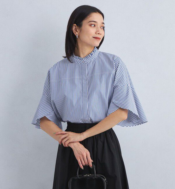 UNITED ARROWS green label relaxing「フレアスリーブ クロップド シャツ -マシンウォッシャブル・UVカット-」|シャツ・ブラウス|