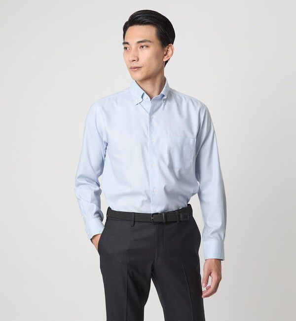 UNITED ARROWS green label relaxing「コットン ロイヤルオックス ボタンダウン ドレスシャツ -形態安定-」|シャツ・ブラウス|LT.BLUE