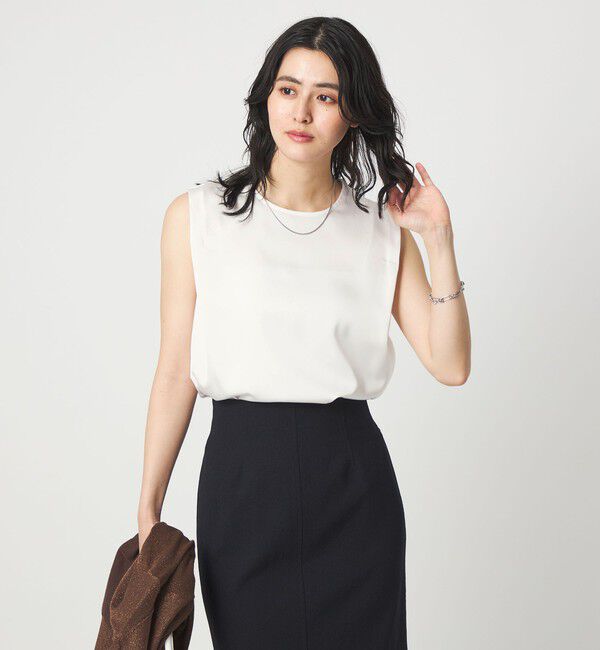 UNITED ARROWS green label relaxing「サテン ドッキング ラウンドヘム タンクトップ カットソー」|Tシャツ・カットソー|