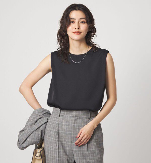 UNITED ARROWS green label relaxing「サテン ドッキング ラウンドヘム タンクトップ カットソー」|Tシャツ・カットソー|