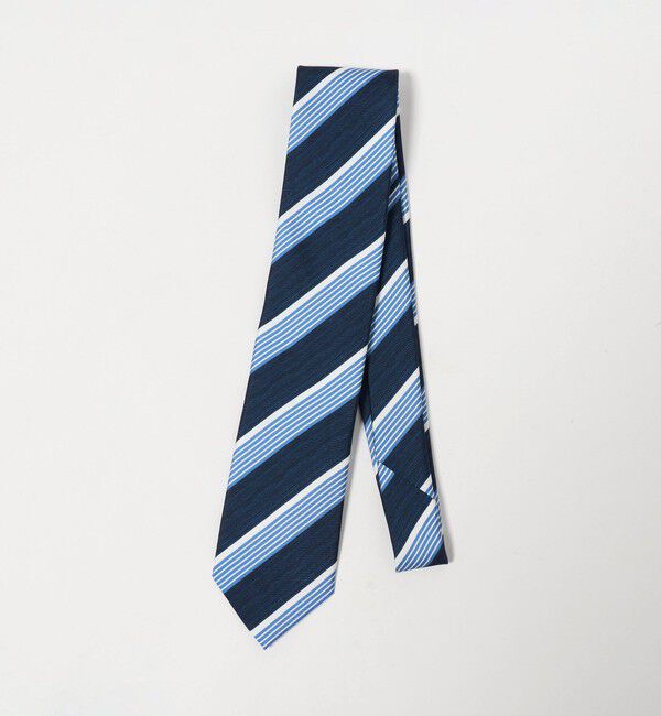 UNITED ARROWS green label relaxing「＜Luisa Esposito＞8.0cm スタンプ ストライプ２ ネクタイ」|ネクタイ・蝶ネクタイ|NAVY