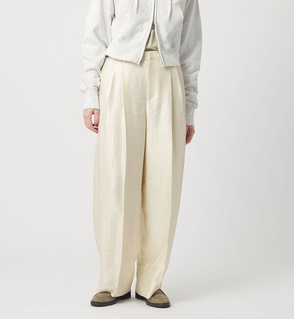 BEAUTY&YOUTH UNITED ARROWS「レーヨンブレンド グロス カーブパンツ」|チノ|OFF WHITE