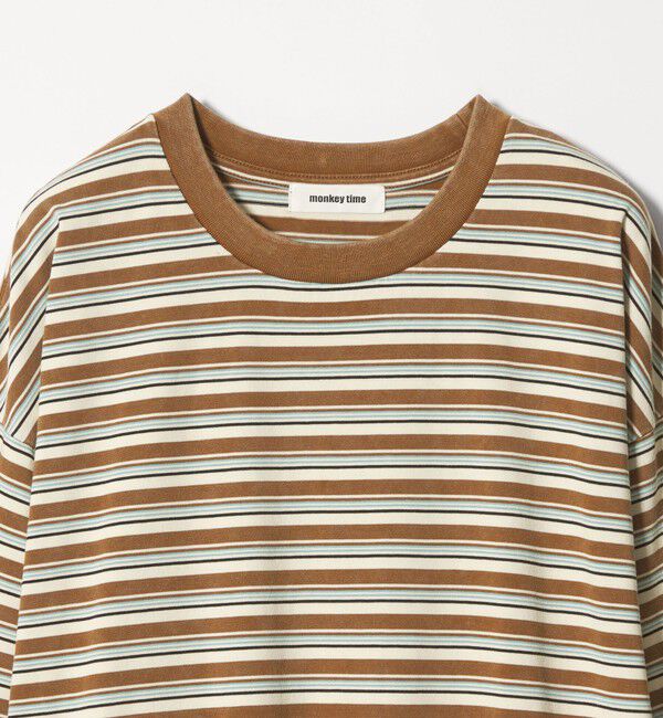 MONKEY TIME「ウォッシュド ボーダー ロングスリーブ Tシャツ」|Tシャツ・カットソー|