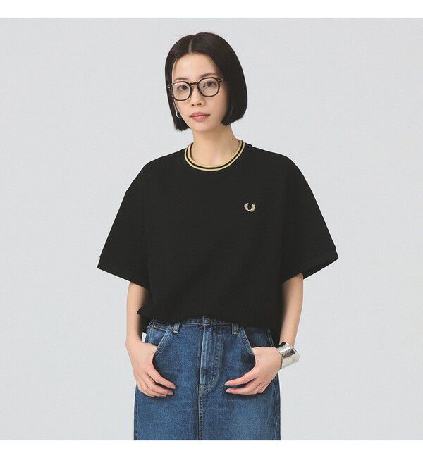 Ray BEAMS 「【別注】FRED PERRY / リラックスド ピケ Tシャツ」|Tシャツ・カットソー|BLACK
