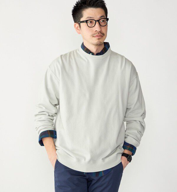 SHIPS「SHIPS: ソフト パイル コットン クルーネック スウェット」|Tシャツ・カットソー|ライトグレー