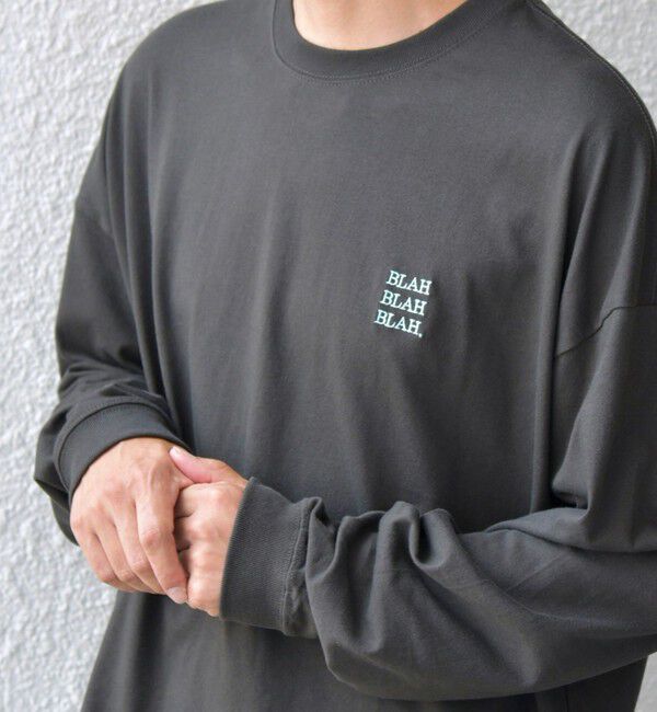 SHIPS any「【WEB限定】SHIPS any: BLAH BLAH BLAH.ワンポイント 刺繍 ルーズ Tシャツ (ロンT)◇」|Tシャツ・カットソー|