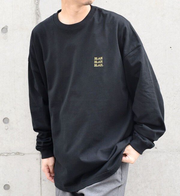 SHIPS any「【WEB限定】SHIPS any: BLAH BLAH BLAH.ワンポイント 刺繍 ルーズ Tシャツ (ロンT)◇」|Tシャツ・カットソー|