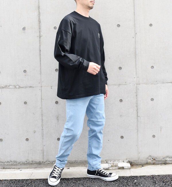 SHIPS any「【WEB限定】SHIPS any: BLAH BLAH BLAH.ワンポイント 刺繍 ルーズ Tシャツ (ロンT)◇」|Tシャツ・カットソー|