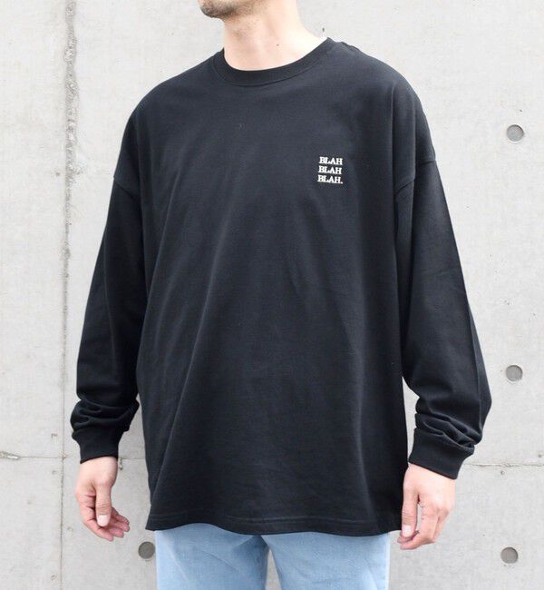 SHIPS any「【WEB限定】SHIPS any: BLAH BLAH BLAH.ワンポイント 刺繍 ルーズ Tシャツ (ロンT)◇」|Tシャツ・カットソー|