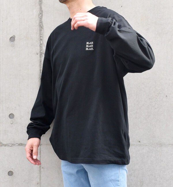 SHIPS any「【WEB限定】SHIPS any: BLAH BLAH BLAH.ワンポイント 刺繍 ルーズ Tシャツ (ロンT)◇」|Tシャツ・カットソー|