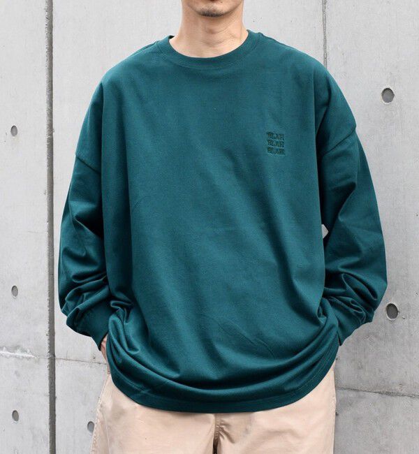 SHIPS any「【WEB限定】SHIPS any: BLAH BLAH BLAH.ワンポイント 刺繍 ルーズ Tシャツ (ロンT)◇」|Tシャツ・カットソー|