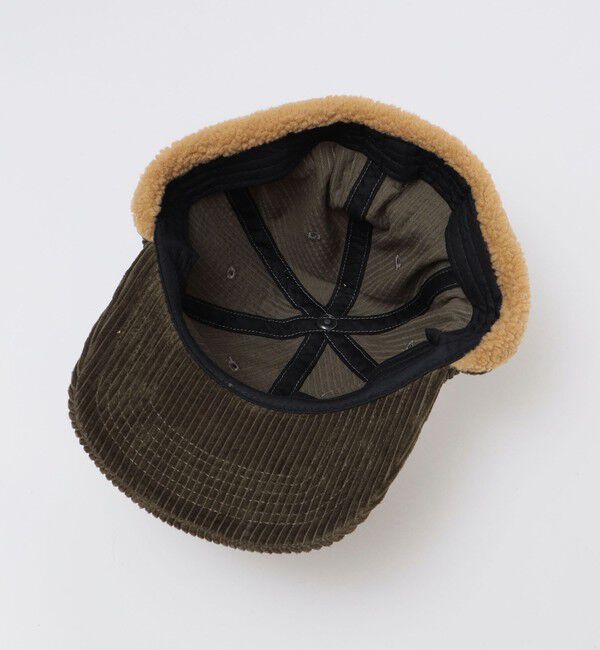 SHIPS「【WEB限定】SHIPS: ワンポイント ロゴ 刺繍 コーデュロイ ボア オーバーフィット キャップ」|キャップ・キャスケット|