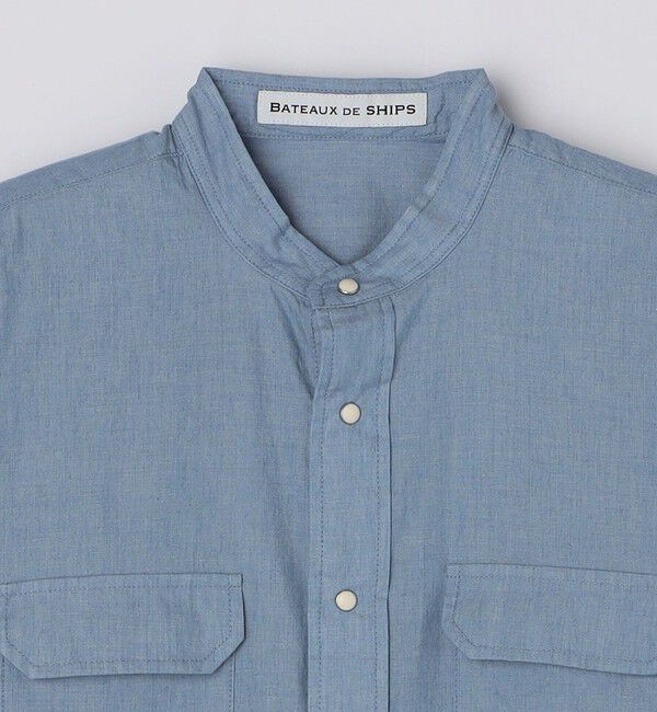SHIPS「BATEAUX DE SHIPS: ダブルポケット ソリッド ユーティリティ シャツ」|シャツ・ブラウス|
