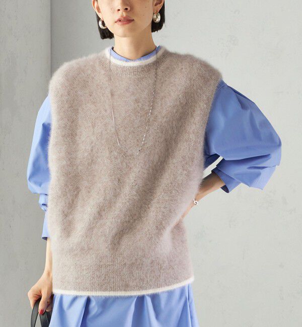 SHIPS for women「杢フォックス カシミヤ ニット ベスト」|ベスト・ジレ|ベージュ