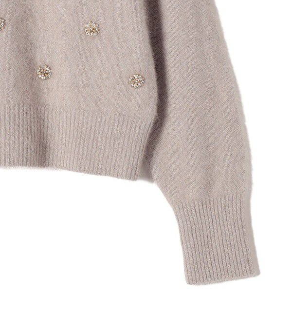 SHIPS for women「〈手洗い可能〉フォックス ビジュー Vネック ニット」|ニット・セーター|