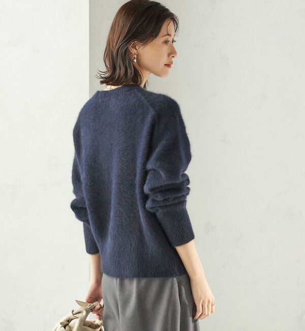 SHIPS for women「〈手洗い可能〉フォックス ビジュー Vネック ニット」|ニット・セーター|