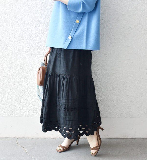 SHIPS any「SHIPS any:〈洗濯機可能〉キャンブリック レース ギャザー ボリューム スカート」|スカート|