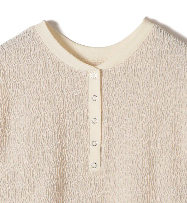 SHIPS for women「《予約》【WEB限定】〈手洗い可能〉ウェーブ クレープ ヘンリー 2WAY プルオーバー」|Tシャツ・カットソー|