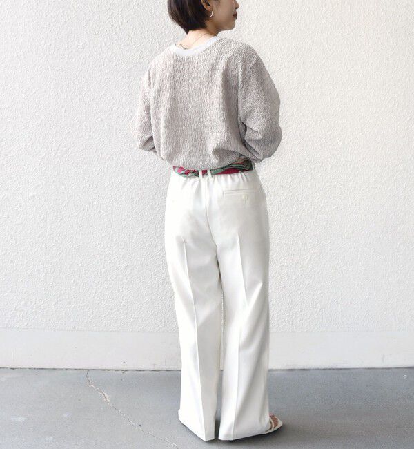 SHIPS for women「《予約》【WEB限定】〈手洗い可能〉ウェーブ クレープ ヘンリー 2WAY プルオーバー」|Tシャツ・カットソー|