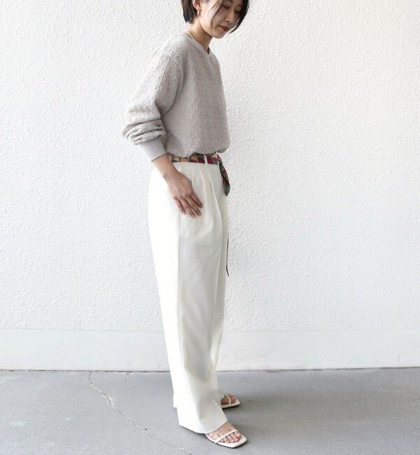 SHIPS for women「《予約》【WEB限定】〈手洗い可能〉ウェーブ クレープ ヘンリー 2WAY プルオーバー」|Tシャツ・カットソー|