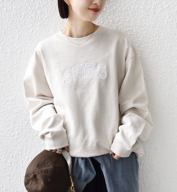 SHIPS for women「《予約》【WEB限定】SHIPS ラウンド ロゴ 刺繍 スウェット」|スウェット・ジャージ|ナチュラル