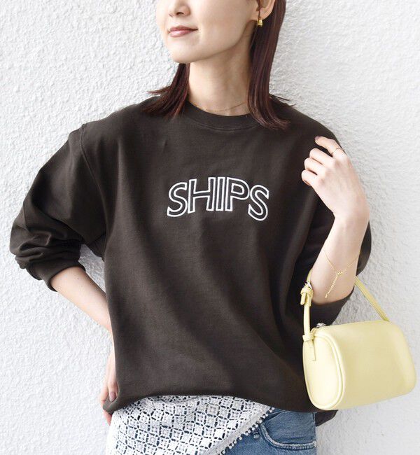 SHIPS for women「《予約》【WEB限定】SHIPS ラウンド ロゴ 刺繍 スウェット」|スウェット・ジャージ|ブラウン