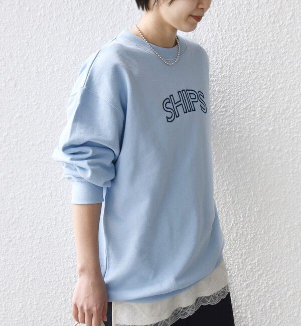 SHIPS for women「《予約》【WEB限定】SHIPS ラウンド ロゴ 刺繍 スウェット」|スウェット・ジャージ|ライトブルー