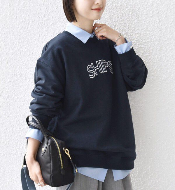 SHIPS for women「《予約》【WEB限定】SHIPS ラウンド ロゴ 刺繍 スウェット」|スウェット・ジャージ|