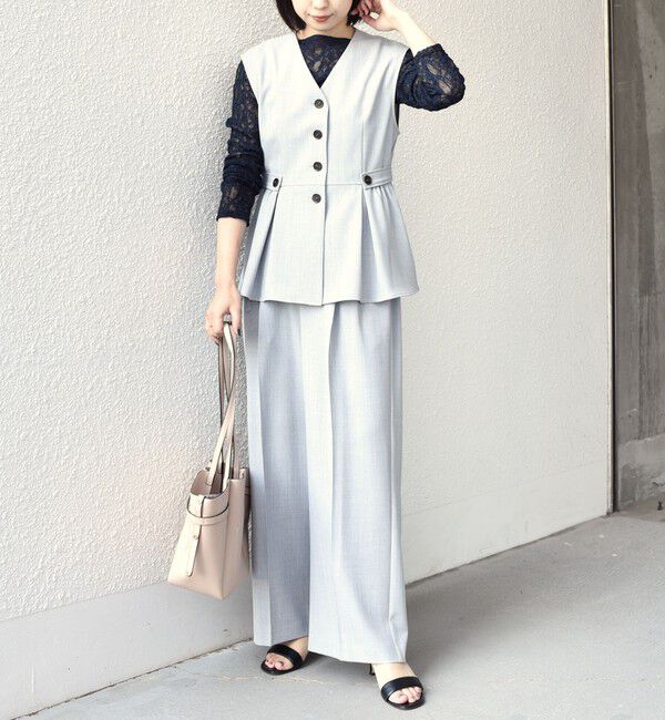 SHIPS Colors 「SHIPS Colors:〈手洗い可能〉ドライ メランジ ペプラム ベスト」|ベスト・ジレ|