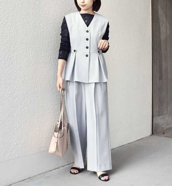 SHIPS Colors 「SHIPS Colors:〈手洗い可能〉ドライ メランジ ペプラム ベスト」|ベスト・ジレ|