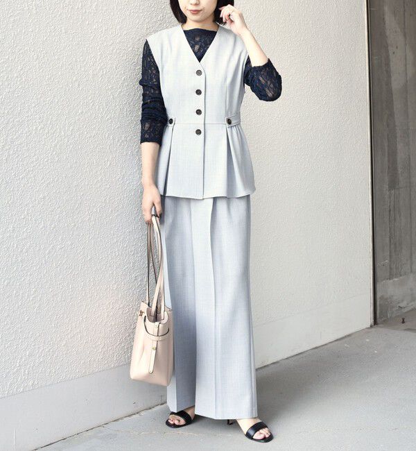 SHIPS Colors 「SHIPS Colors:〈手洗い可能〉ドライ メランジ ペプラム ベスト」|ベスト・ジレ|