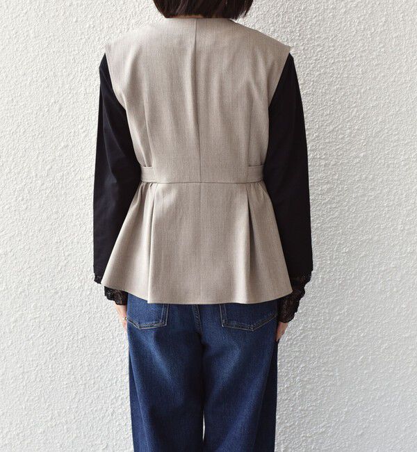 SHIPS Colors 「SHIPS Colors:〈手洗い可能〉ドライ メランジ ペプラム ベスト」|ベスト・ジレ|