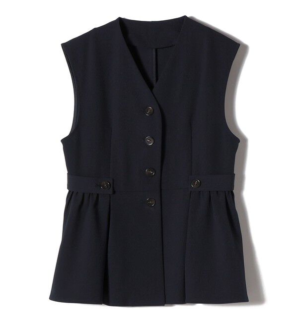 SHIPS Colors 「SHIPS Colors:〈手洗い可能〉ドライ メランジ ペプラム ベスト」|ベスト・ジレ|ネイビー