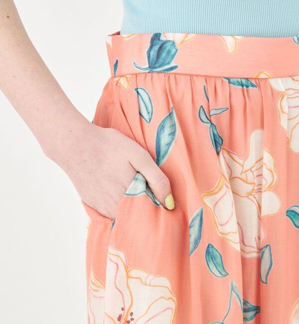 Ballsey「バチックフラワープリント ボリュームティアードスカート」|フレア|